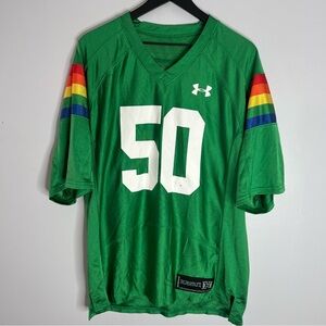 University Hawaii Rainbow Warriors Football Jersey Mens Small Green Under Armour